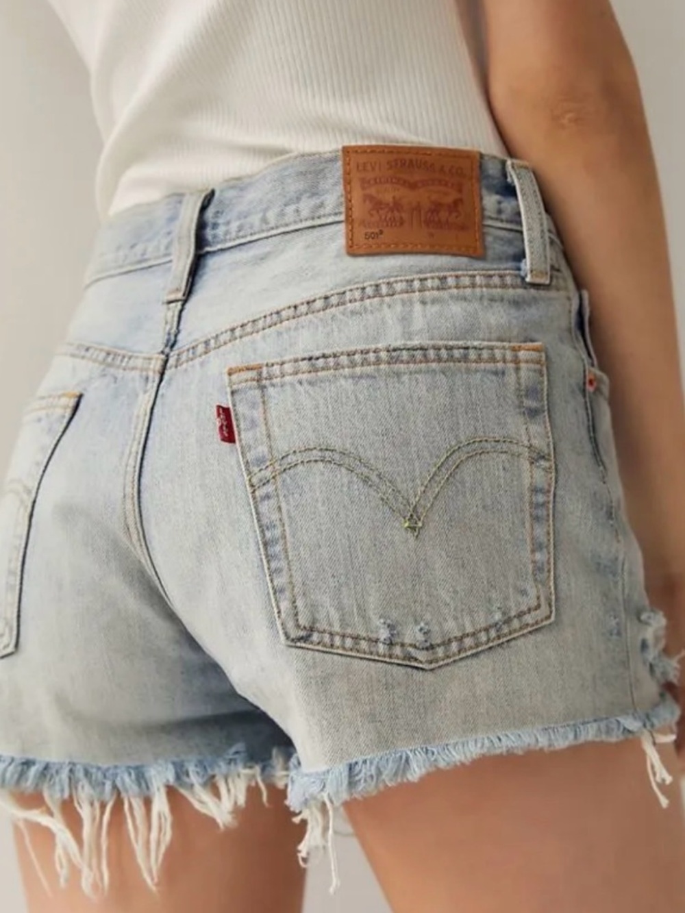Levi's vintage 501 Light Wash Frayed Hem Denim Cutoff Shorts